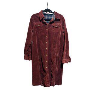 North Style Fine Wale Corduroy Dress Coat Sienna Burgundy size Large